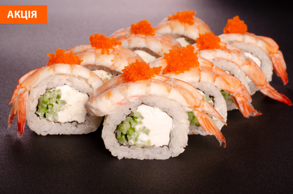 Ролл Филадельфия с тигровой креветкой 