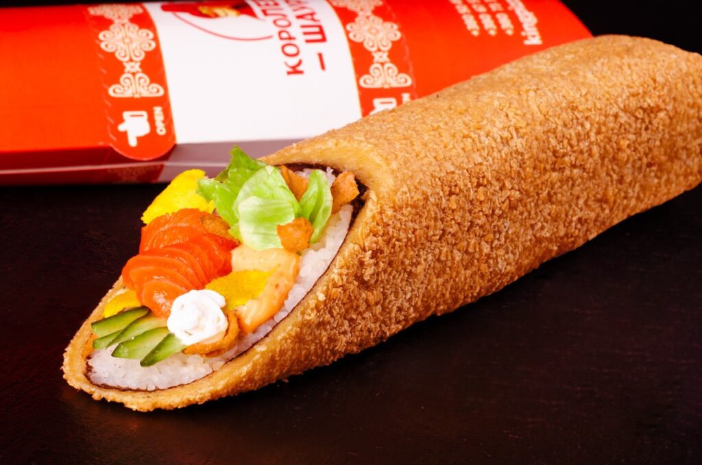 Шаурма японская с лососем в Харькове