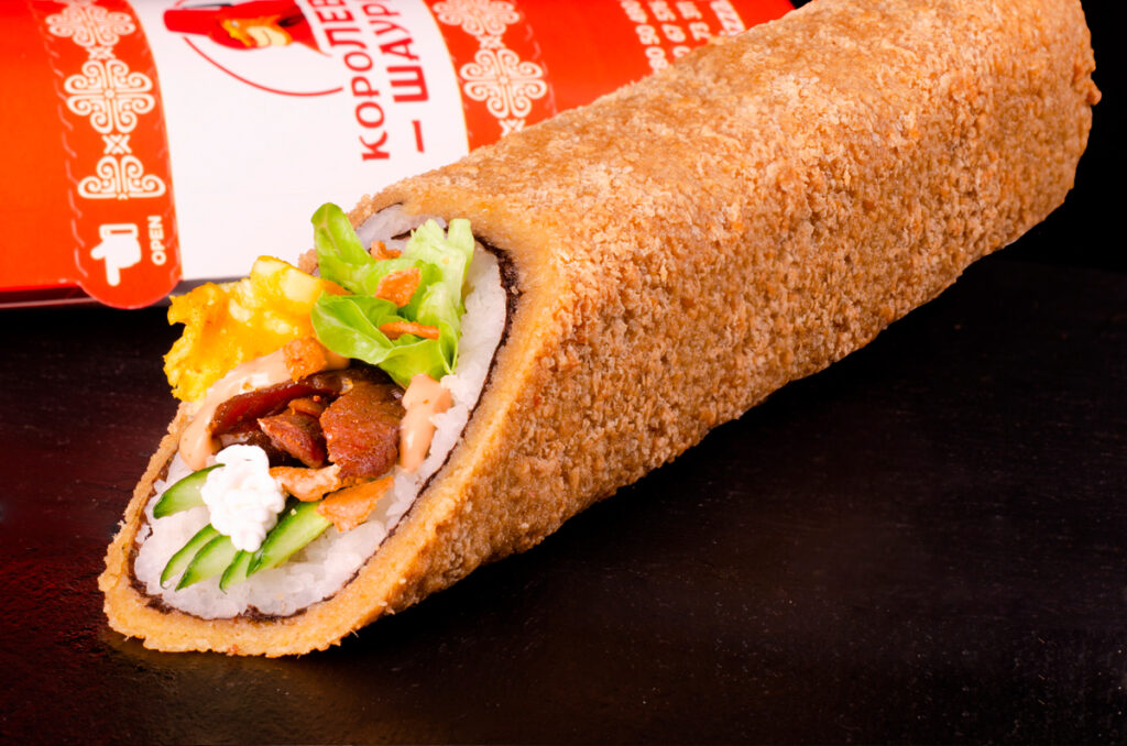 Шаурма японская с копчёным окунем в Харькове