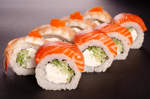 Ролл Филадельфия микс креветка и лосось в Харькове